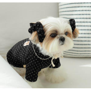 DURANGRURANG Dot Ribbon Cardigan_Cookie Black(S)