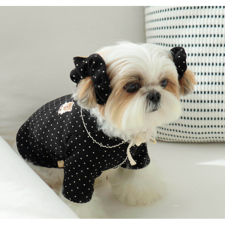 DURANGRURANG Dot Ribbon Cardigan_Cookie Black(S)