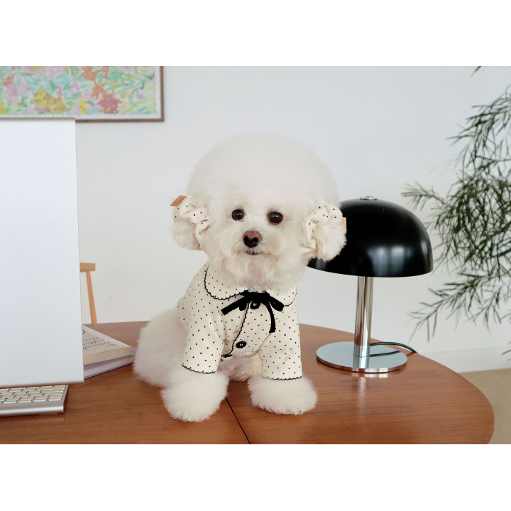 DURANGRURANG Dot Ribbon Cardigan_Oreo Cream(L)