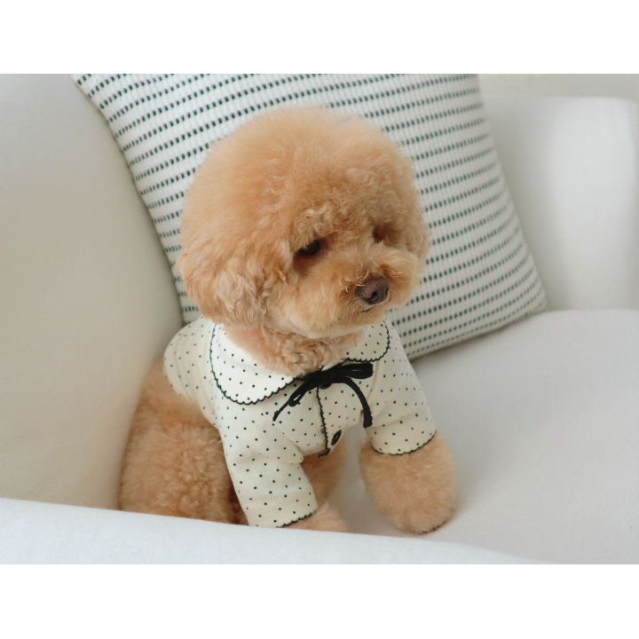 DURANGRURANG Dot Ribbon Cardigan_Oreo Cream(L)