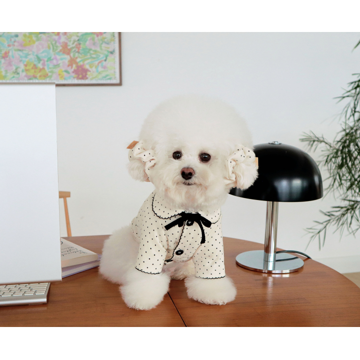 DURANGRURANG Dot Ear Scrunchie_Cream