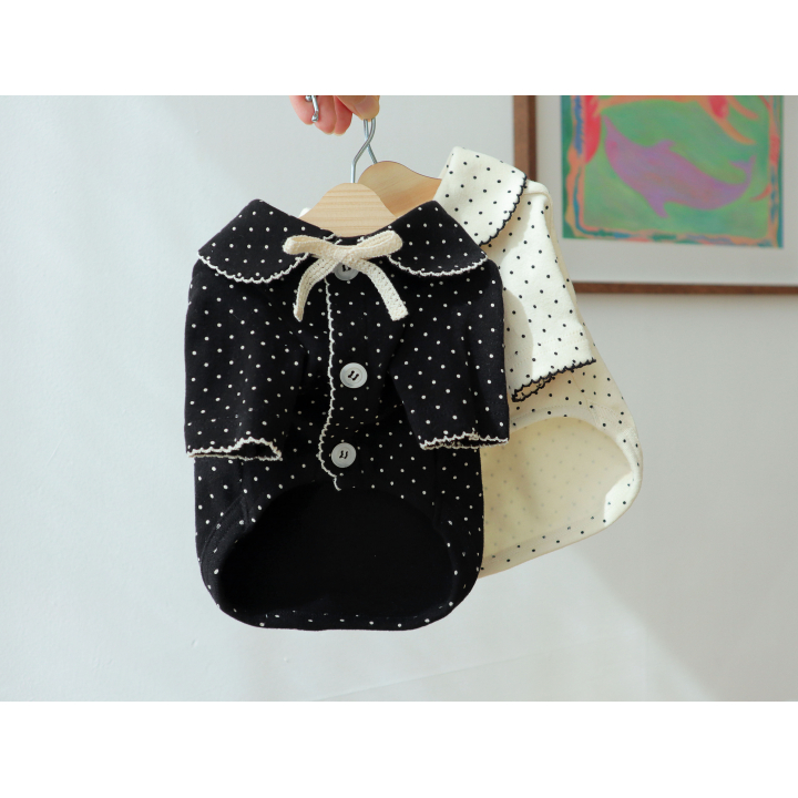DURANGRURANG Dot Ribbon Cardigan_Cookie Black(S)