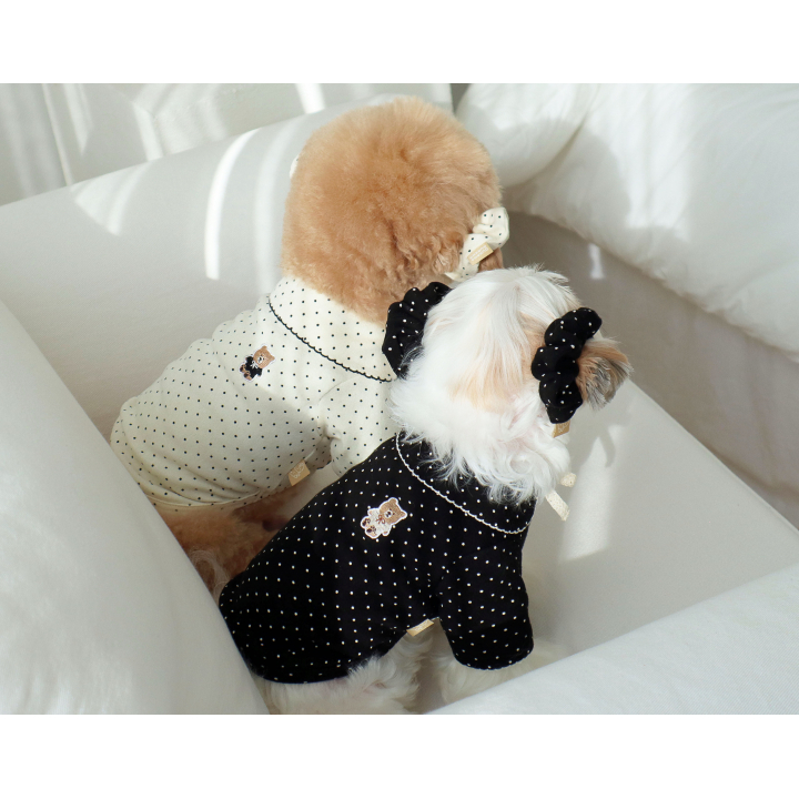 DURANGRURANG Dot Ribbon Cardigan_Cookie Black(L)